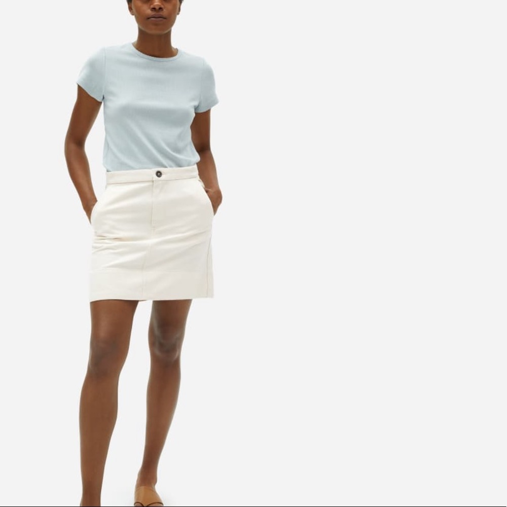 NEW Everlane The Canvas Stamp Mini Skirt Ivory